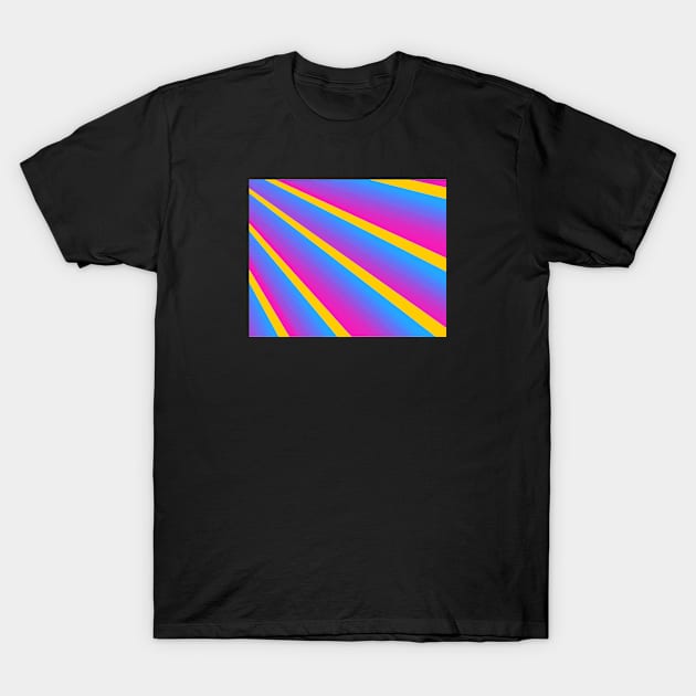 Pan Pride Fanned Shaded Stripes T-Shirt by VernenInk